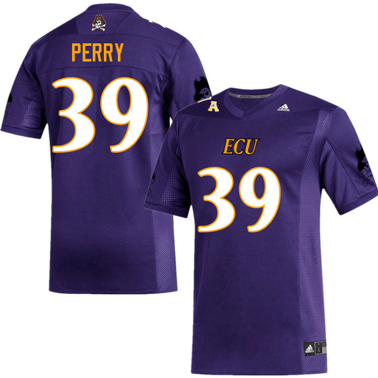 Men #39 Daren Perry ECU Pirates College Football Jerseys Sale-Purple